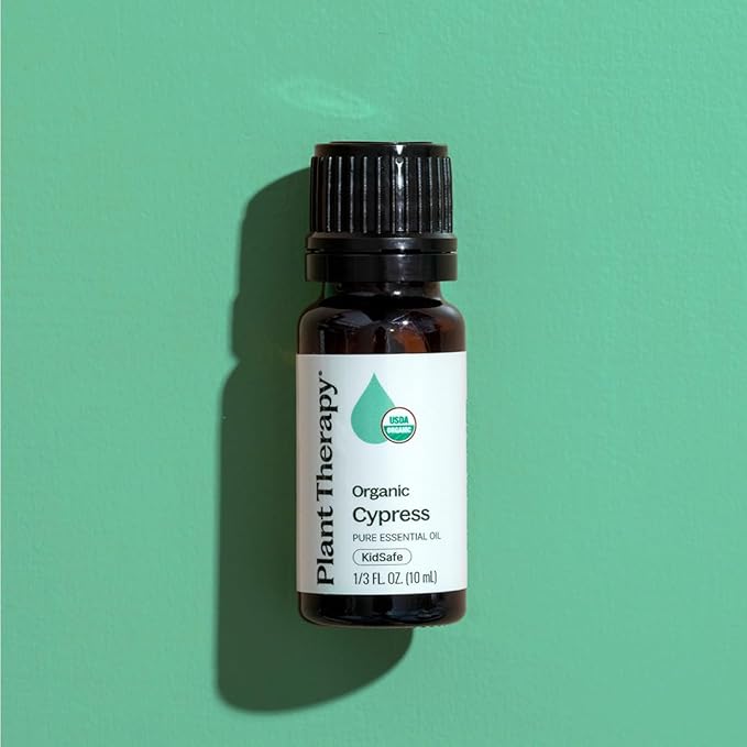 Plant Therapy Organic Cypress Essential Oil 10 mL (1/3 oz), 100% Pure, Undiluted, Natural Aromatherapy for Congestion Relief and Clear Skin