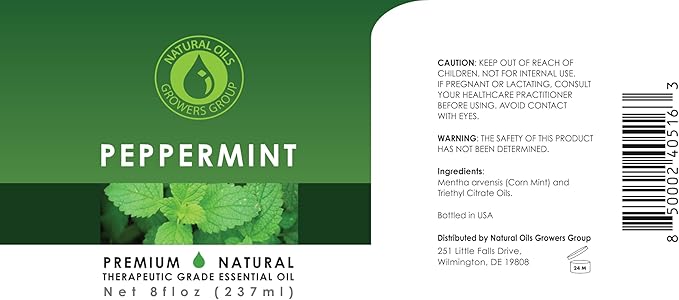 8 oz - Peppermint Essential Oil - Therapeutic Grade Peppermint Oil - 8 Ounce Bottle