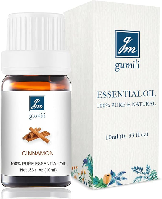 GM Gumili Cinnamon Oil - Pure Organic Essential Oil for Diffuser, Spray, Massage, DIY Candles & Soap - Cinnamon Bark Oil, 10mL