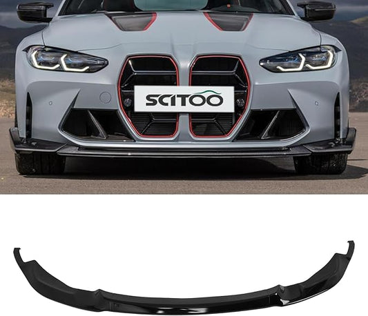 SCITOO Matte Black Front Lip Spoiler Body Kit Compatible with 2015-2020 for BMW F80 M3 and F82/F83 M4 Front Bumper Lip Splitter Chin Exterior Diffuser