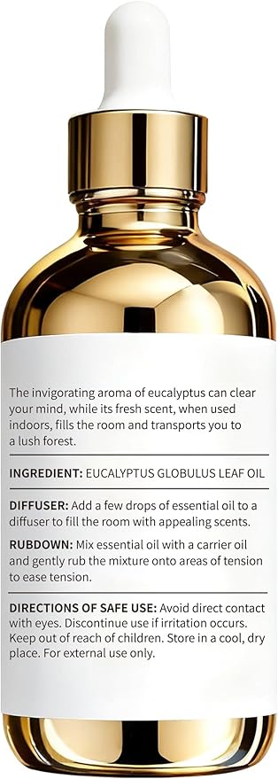 Eucalyptus Essential Oil 4 Fl Oz Made in USA - 100% Pure - Thieves Oil Essential Oil - Essential Oils for Diffuser - Gifts for Women