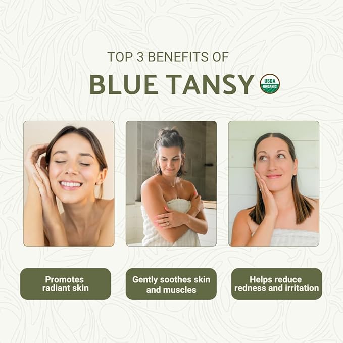 Organic Blue Tansy Essential Oil Direct from Malagassi Essential Oils - Ideal in Face Oil - Organic Blue Tansy for Candle Making and Soap Making (2 lbs)
