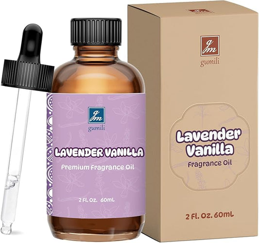 GM Gumili Lavender Vanilla Fragrance Oil 2 Oz, Natural Scent Oil for Home Essential Oils Diffuser, Candle Making, Soap Making, DIY Body Oils, Perfume, Body Mist, Spray