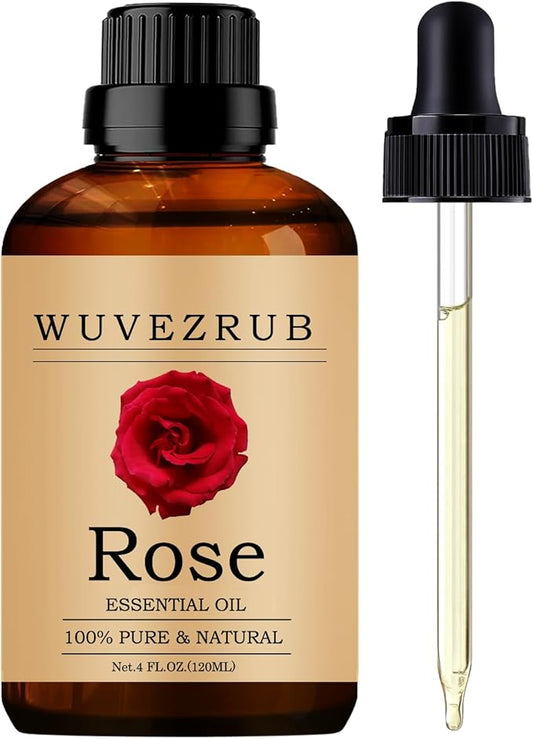Rose Essential Oils 120ML, Pure Rose Essential Oil for Aromatherapy Diffuser - 4 Fl Oz