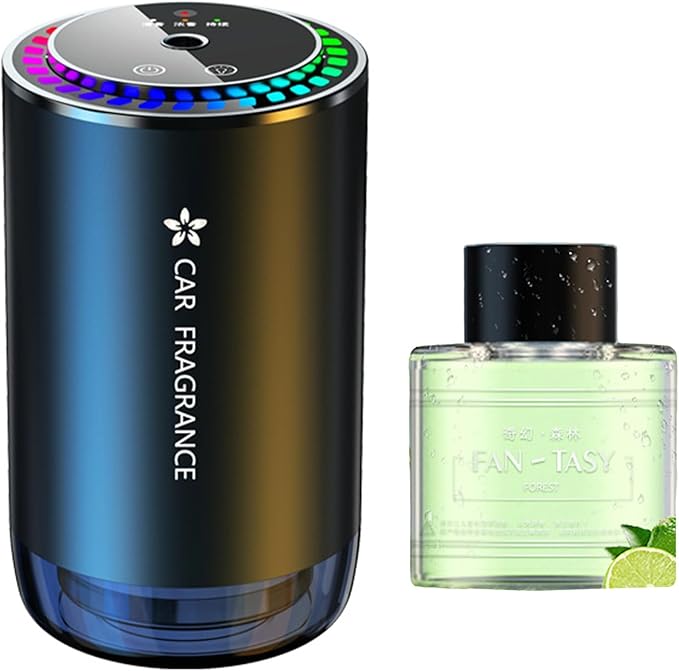 Worparsen Mist Ultrasonic Humidifier Car Fragrance Diffuser Sure Here's A Product Title for Listing Air Freshener with Colorful Light Rechargeable Auto Pine Needles