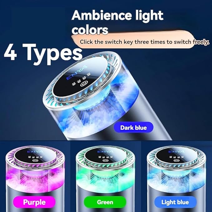 Spray Car Viewing Aromatherapy Diffuser, Long-Lasting Car Air Freshener Diffuser, Auto On/Off Intelligent Diffuser for Car, with 4 Adjustable Lights 3 Mist Level for Home Car (White Tea)