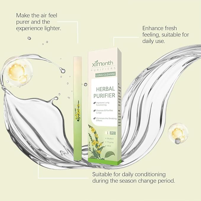 Herbal Diffuser Pen, Herbal Pure Breath Botanicals, Mullein and Mint Pen for Daily Freshness & Relaxing Aroma