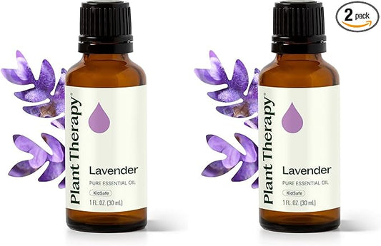 Plant Therapy Lavender Essential Oil 100% Pure, Undiluted, Natural Aromatherapy, Therapeutic Grade 30 mL (1 oz) (Pack of 2)