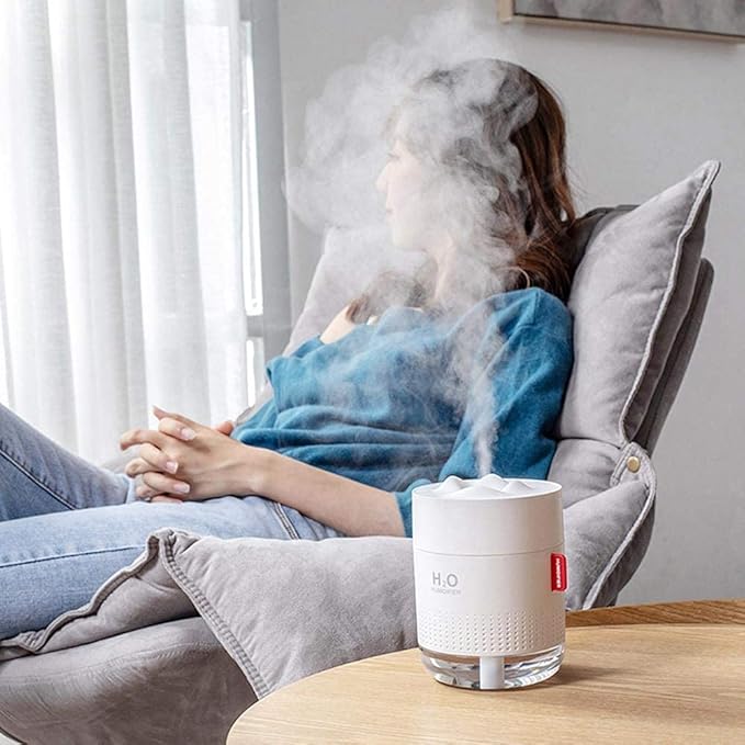 500ml Mist Humidifiers, Waterless Auto-Off Quiet Air Humidifier with Night Light, with 10~16 Working Hours for Home Office Baby Bedroom