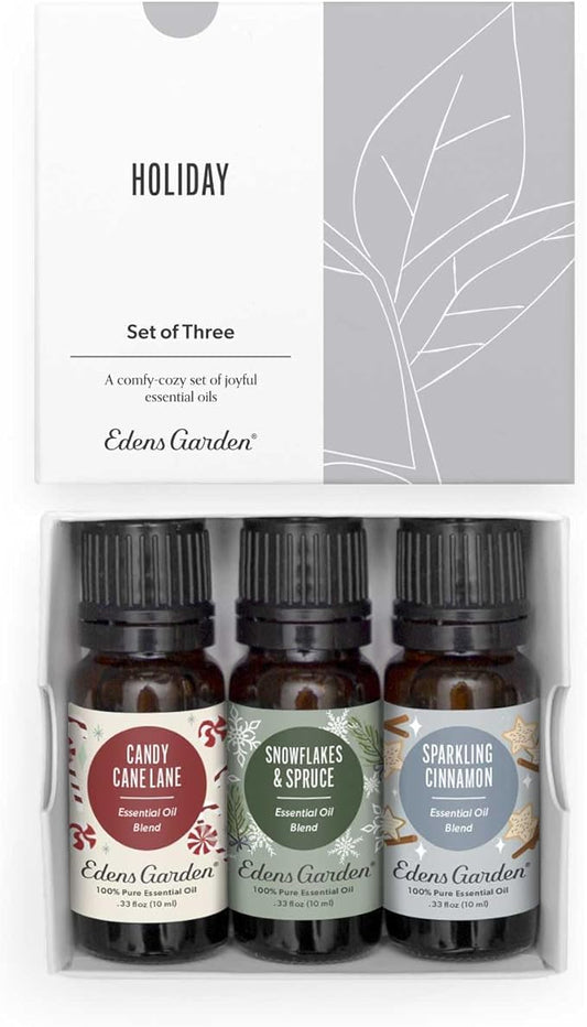Edens Garden Christmas Essential Oil Blends Holiday 3 Set – 100% Pure Therapeutic Grade, Natural & Free of Fragrance Oil – for Autumn & Winter Festive Season - Ideal for Home Diffusers, 10 ml/ 3 Pack