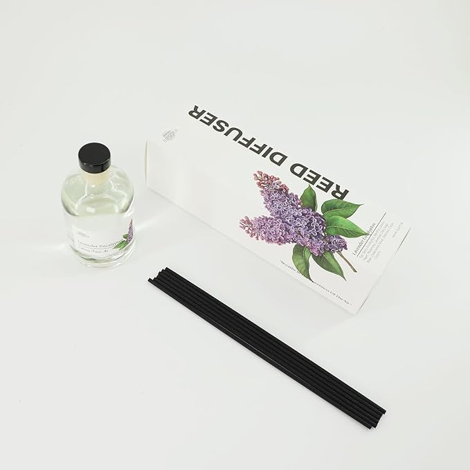 Reed Diffuser Set for Bathroom & Home, Long Lasting Essential Oil Aroma, Glass Bottle Home Fragrance with Sticks, Ideal Gift for Woman, 3.52oz (100ml) (Vanilla Cream)