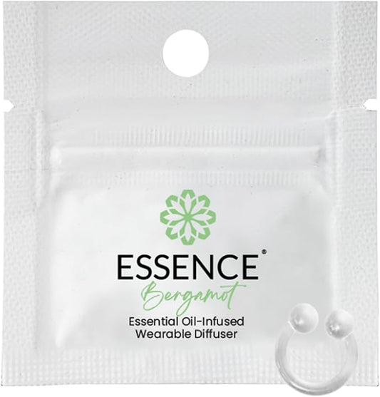 Essence Wearable Aromatherapy Nasal Diffuser – Bergamot Essential Oil Nose Ring Silicone Inhaler for Stress & Mood Support - Made in USA & Travel-Friendly