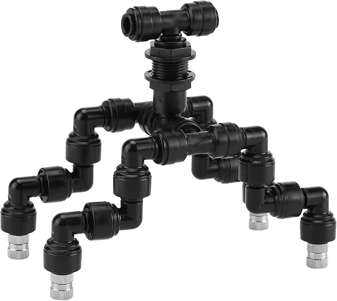 CozyCabin 4-Heads Reptile Mister Nozzles, 1/4'' Reptile Spray Nozzle 360 Degree Adjustable Detachable Nozzle - Fine Mist Fogger for Terrarium, Aquarium Rainforest