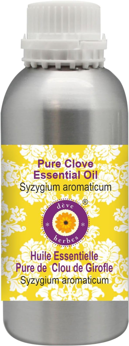 Deve Herbes Pure Clove Essential Oil (Syzygium aromaticum) Steam Distilled 1250ml (42 oz)