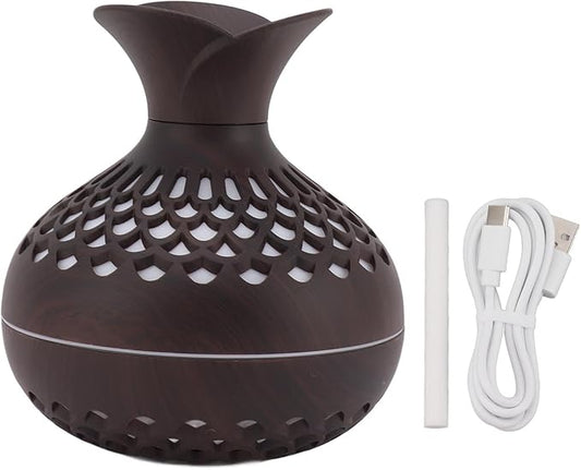 300ml Mini Humidifier,Low Noise Aroma Air Diffuser Humidifier with USB Design,Desktop Noiseless Air Purification Cool Mist Humidifier for Home car Bedroom Office(Dark Brown)
