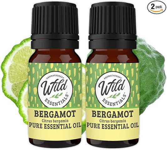 Wild Essentials Bergamot 100% Pure Essential Oil 2 Pack - 10ml, Therapeutic Grade, Made and Bottled in The USA, Citrus, Uplifting
