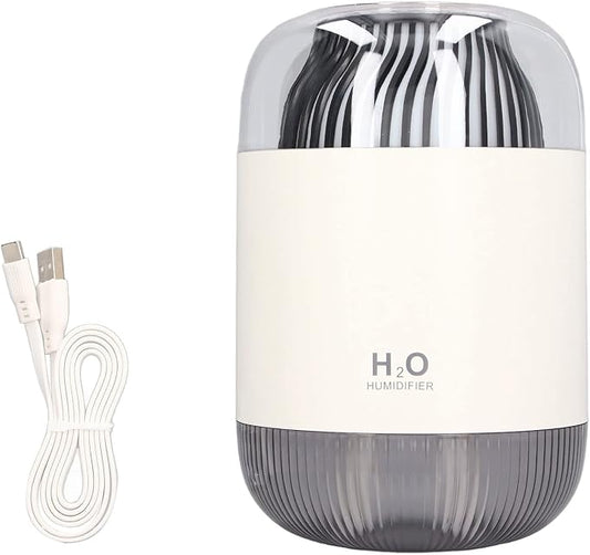 1000ml Mini Humidifier,Low Noise Aroma Air Diffuser Humidifier with Double Spray Night Light USB Design,Desktop Mute Air Purification Cool Mist Humidifier for Home Bedroom Office(White)