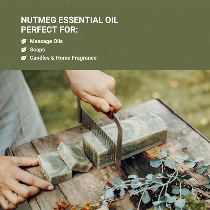 Nutmeg Essential Oil - Direct from Central Java, Indonesia - Pure Essential Oils for Diffusers, Muscle Relief and Aromatherapy | Premium Therapeutic Grade (22lbs)