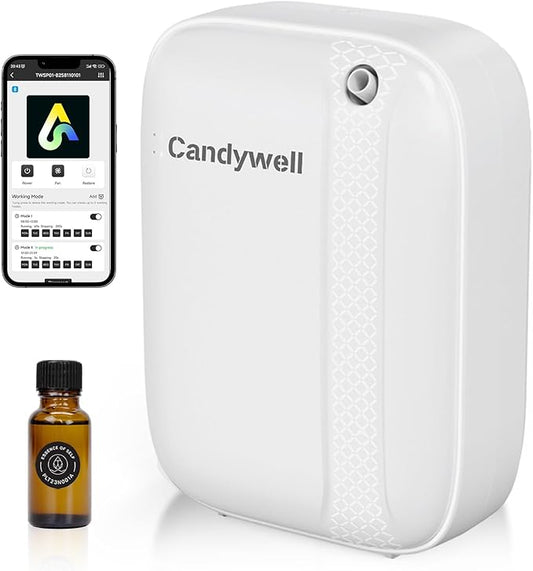Waterless Essential Oil Diffuser for Home & Office, Cold Air Diffuser for Large Home, 3000 Sq Ft Coverage, Wall-Mounted, Smart APP Control, Pet & Kid Friendly, 13.5 Fl Oz Large Capacity
