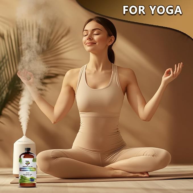 Lemongrass Essential Oil - GV77ZF Lemongrass Oils for Diffusers, Humidifiers, DIY Candles, Soap, Cleaning, Home, Office, Yoga, Massage, Gifts - 16 fl oz (480 ml)