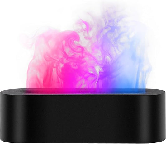 Essential Oil Diffuser with Fireplace Flame, Ultrasonic Cool Mist Humidifier for Aromatherapy, 7 Colors Light, Timer & Auto Shut-Off, Ultra Quiet for Home, Bedroom, Gift (150ml, Black)