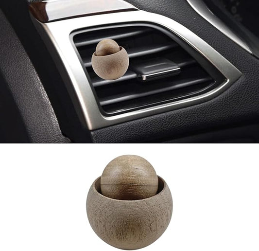 Wood Ball Car Essential Oil Diffuser, Car Dashboard Air Vent Trim Clips, Vintage Design Automotive Interior Decoration for Office, Home (1PC)