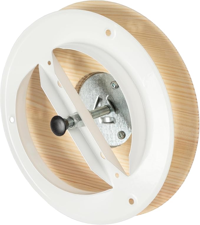 Repa Market 4" Inch Wooden Adjustable Sauna Air Diffuser – Pine Wood Wall Vent Cover – Sauna Accessories & Ventilation – Manually Adjustable Sauna Air Vent - Steam Room Ceiling Vent Covers