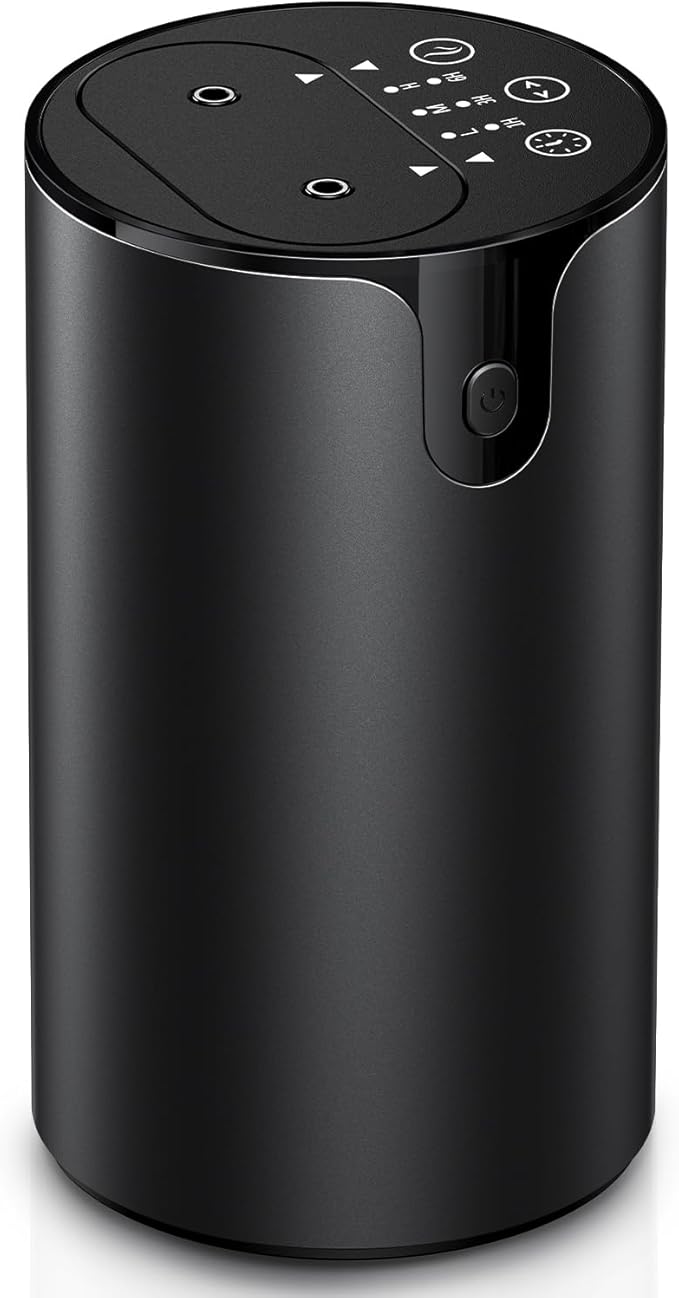 Waterless Essential Oil Diffuser, Portable Dual Nozzle Aromatherapy Diffuser, Rechargeable Mini Scent Machine, 1/3/6H Auto-Off Timer, 3 Mist Levels & No-Leak Tech for Home, Car, Office, Premium Metal