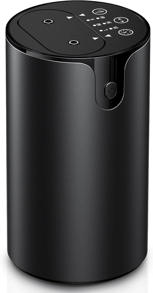 Waterless Essential Oil Diffuser, Portable Dual Nozzle Aromatherapy Diffuser, Rechargeable Mini Scent Machine, 1/3/6H Auto-Off Timer, 3 Mist Levels & No-Leak Tech for Home, Car, Office, Premium Metal