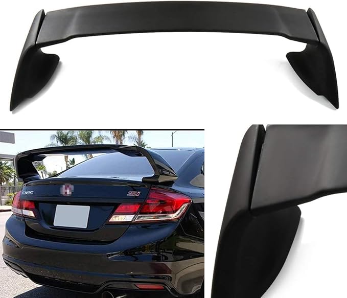 SCITOO Glossy Black Spoiler Wing Body Kit Compatible with 2012-2015 for Honda Civic Sedan Rear Trunk Spoiler Wing Splitter Chin Exterior Diffuser