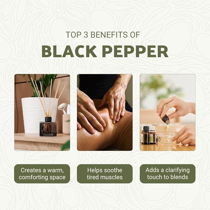 Black Pepper Essential Oil - Direct from Madagascar Farms - Steam Distilled - Aceite Pimienta Negra for Aromatherapy, Massage, Diffuser, DIY Candle and Soap Making - 2lbs