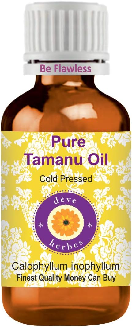 Deve Herbes Pure Tamanu Oil (Calophyllum inophyllum) | Cold Pressed | Natural | Undiluted | For Diluting Essential Oils | For Hair, Skin & Massage | Men & Women |15ml (0.50 oz)