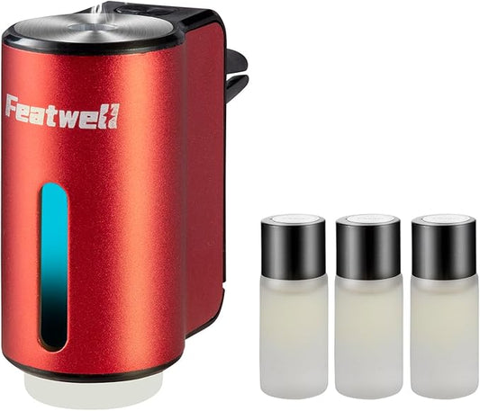 Featwell Car Aromatherapy/Fragrance car Air fresheners/Humidifier Essential Oil Diffuser for Vehicle (Red)