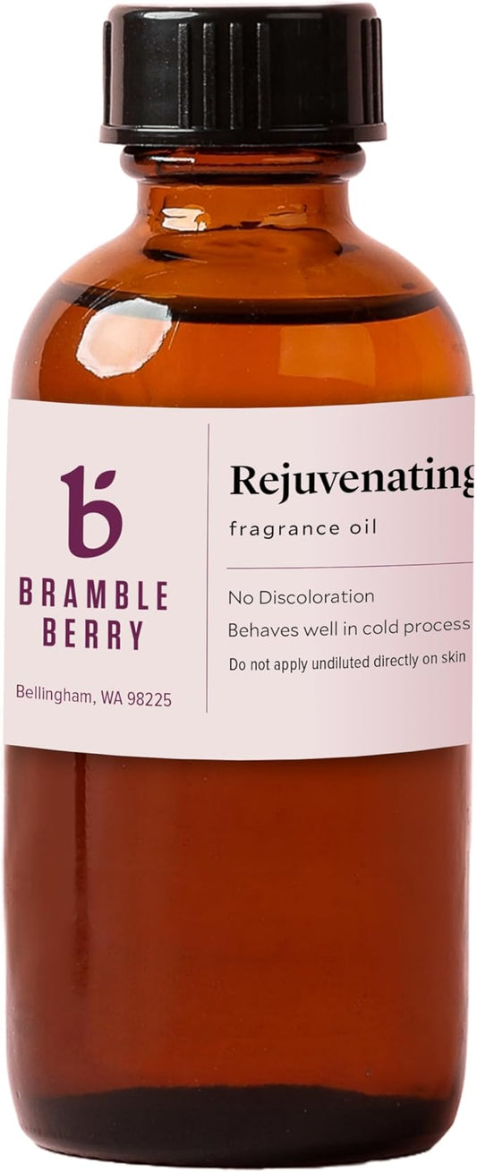 Bramble Berry Rejuvenating Eucalyptus Fragrance Oil 2 oz | Fresh Spa Scent with Mint, Citrus, Tea Tree & Amber for Soap Making, Steamers, Lotion & Candles | Skin Safe, Vegan, Paraben & Phthalate Free