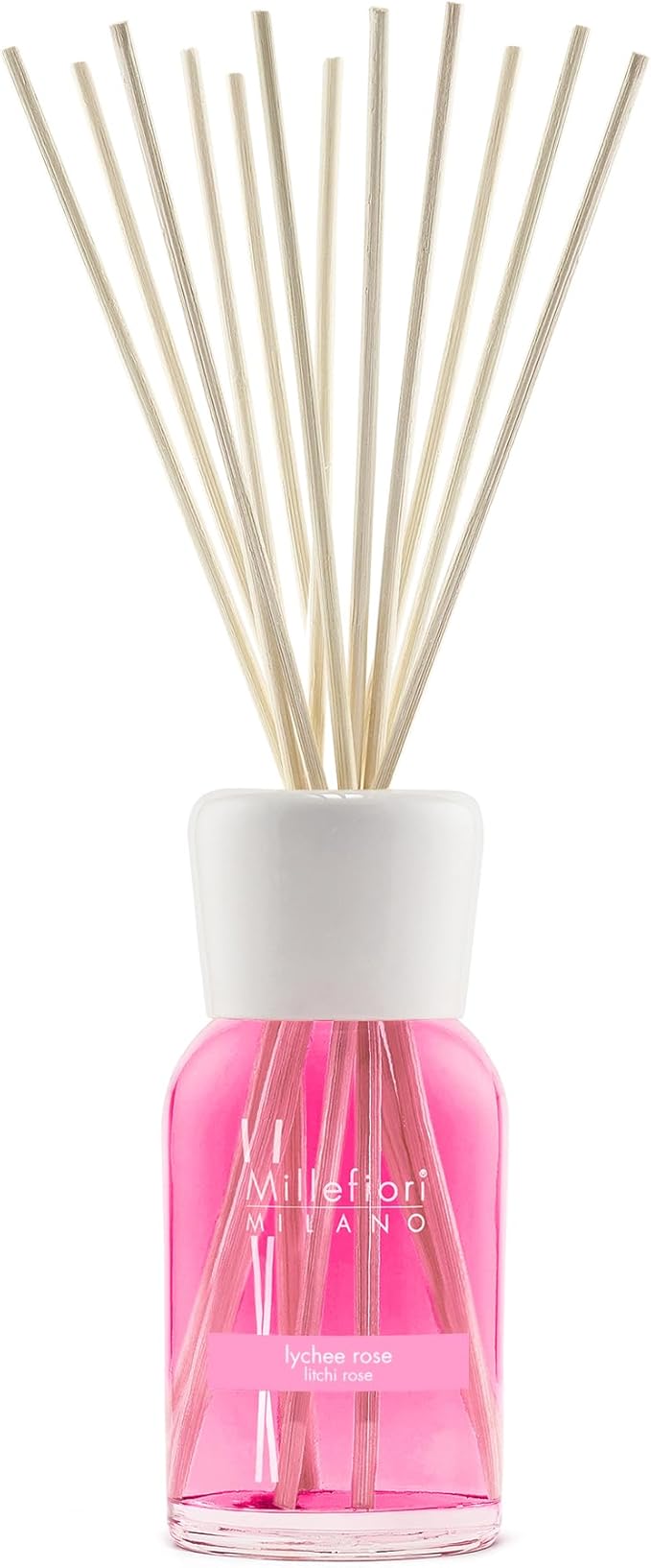 Millefiori Milano Fragrance Diffuser Sticks Lychee Rose, Capacity 500 ml, Top Notes: Szechuan Pepper, Lychee, 7DIRO