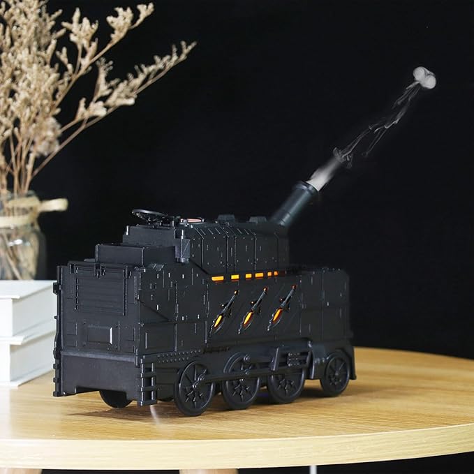 Vintage Train Essential Oil Diffuser, 300ml Retro Train Quiet Aromatherapy Diffuser and Humidifier with Dual Color LED Light & 2 Mist Modes, Creative Home Decor & Gifts