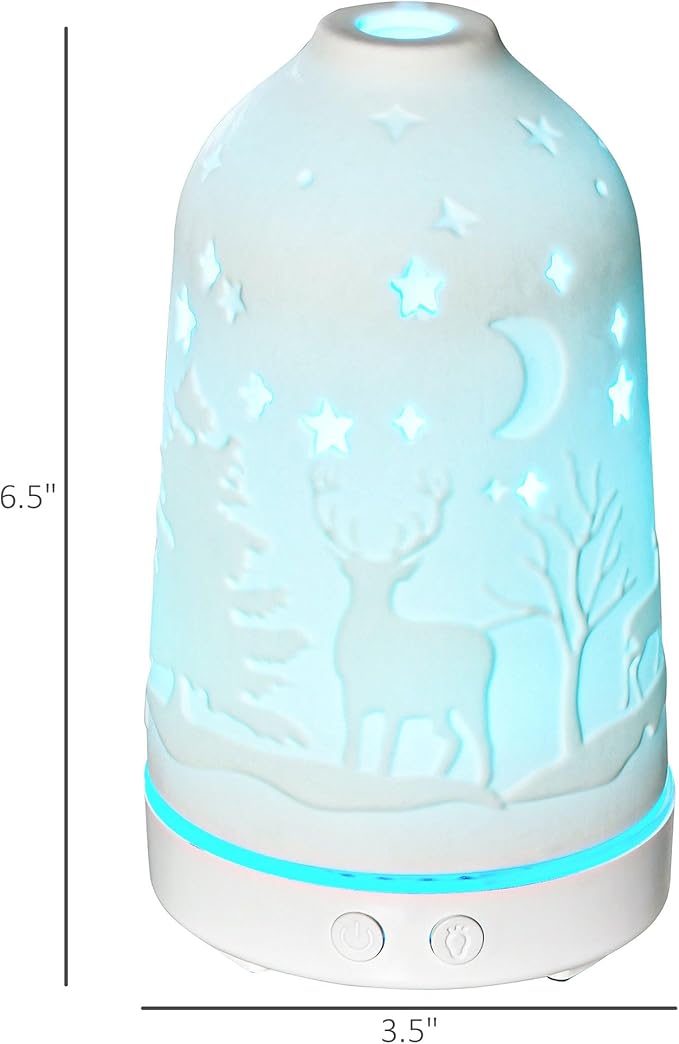 100ml All-in-One Aroma Diffuser Humidifier – 7-Color LED, Dual Mist Mode, 60/120min Timer, Waterless Auto-Off, 25ml/h, <50dB, White
