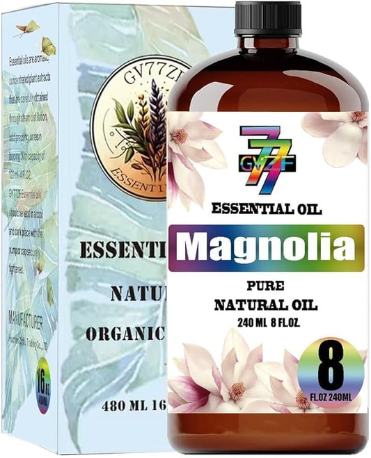 Magnolia Essential Oil - GV77ZF Magnolia Oils for Diffusers, Humidifiers, DIY Candles, Soap, Cleaning, Home, Office, Yoga, Massage, Gifts - 8 fl oz (240 ml)