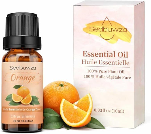 Sedbuwza Orange Essential Oil, Pure Organic Orange Fragrance Oil for Diffuser, Humidifier, Soap, Candle, Perfume