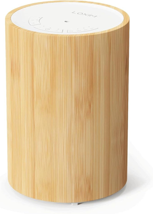 LOXIM Klein Essential Oil Diffuser, Waterless with 4 Time Setting&3 Adjustable Mist, Real Bamboo, Noiseless Aroma Diffuser for Large Room Office Home Car Spa (LX-08)