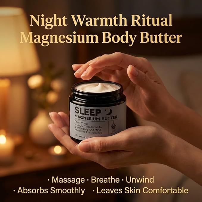Magnesium Butter for Sleep, Deep Winter Magnesium Butter for Sleep, Nighttime Magnesium Cream with with Shea & Mango Seed Butter, Magnesium, Vitamin E and Natural Essential Oils for Leg, Foot (1)