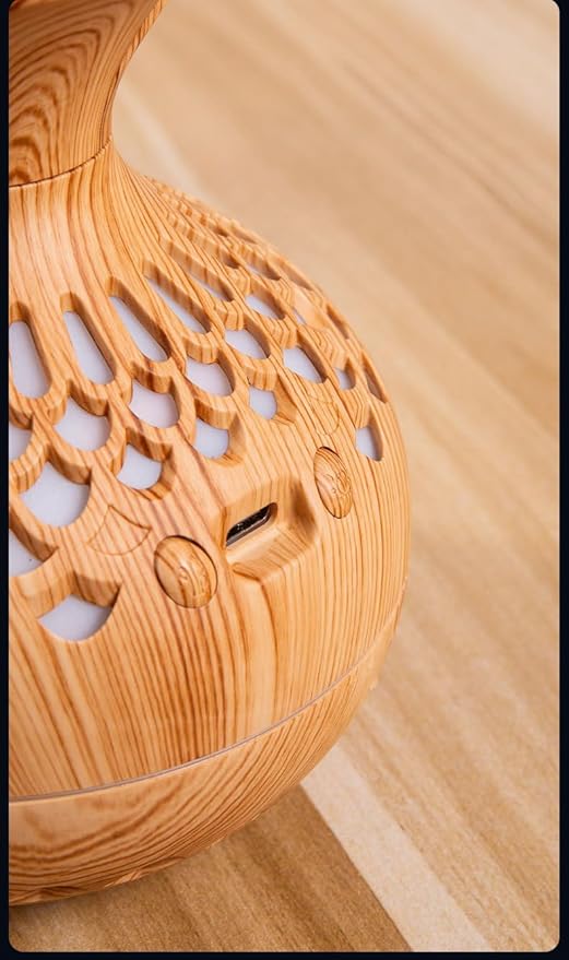 Humidifiers for Bedroom, 300ml Portable Mini Humidifier Wooden Vase Flower Diffuser for Baby Bedroom Travel Office