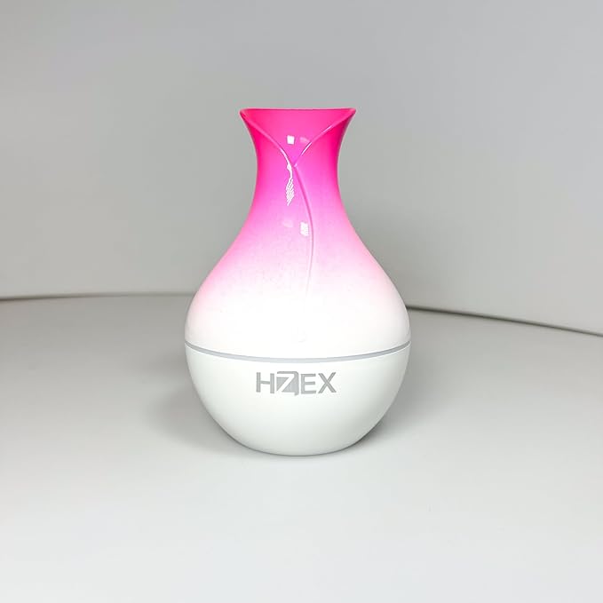 HZEX Spiral Essential Oil Diffuser with 7 Color Changing Lights and 5V USB Cable for Home Office, 130ml Mist Humidifier Silent Aroma Diffusers, Variant Colors (Fuchsia)