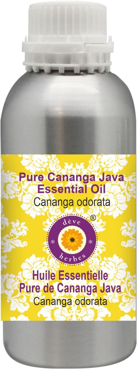 Deve Herbes Pure Cananga Java Essential Oil (Cananga odorata) Steam Distilled 1250ml (42 oz)