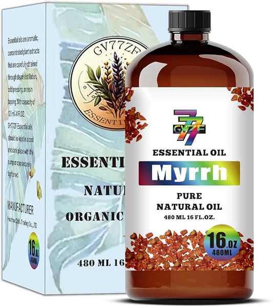 Myrrh Essential Oil - GV77ZF Myrrh Oils for Diffusers, Humidifiers, DIY Candles, Soap, Cleaning, Home, Office, Yoga, Massage, Gifts - 16 fl oz (480 ml)