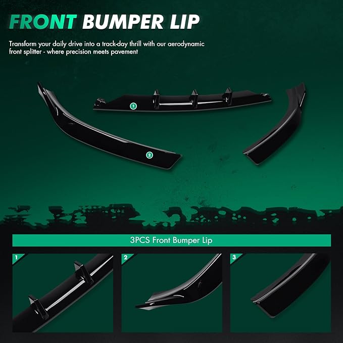 SCITOO Glossy Black Front Lip Spoiler Body Kit Compatible with 2013-2016 for Audi A5/S5 Fit Models S-Line Front Bumper Lip Splitter Chin Exterior Diffuser