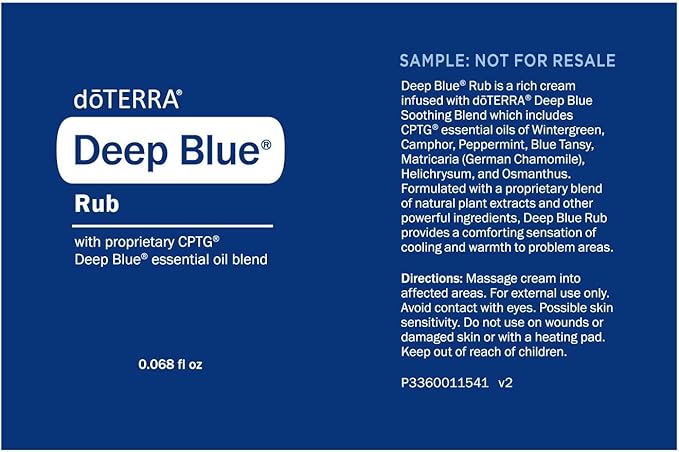 doTERRA Deep Blue Rub Samples, 0.068 Fl Oz (Pack of 10)