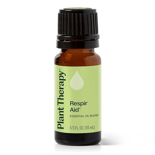 Plant Therapy Respir Aid Essential Oil Blend, 10 mL (1/3 oz), Sinus, Airway and Congestion Clearing Oil Blend, 100% Pure and Undiluted, Natural Aromatherapy