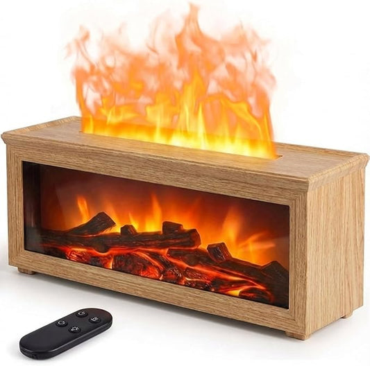 Essential Oil Diffuser, 7-Color Fireplace Fire Flame Aromatherapy Humidifier, 280ml Ultrasonic Aroma Diffuser Cozy Gift with Time Sets and Remote Control for Bedroom Home Yoga Office