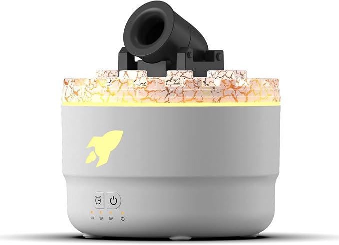 USB Fragrance Diffuser, Spiting Smoke Rings Design Cool Mist Humidifier Scent Machine for Home Bedroom Car Office Room (White)
